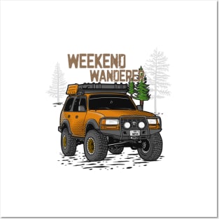 Toyota Land Cruiser Weekend Wanderer - Orange Toyota Land Cruiser for Outdoor Enthusiasts Posters and Art